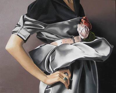 Dress by Prada, Roses by Paul Iribe